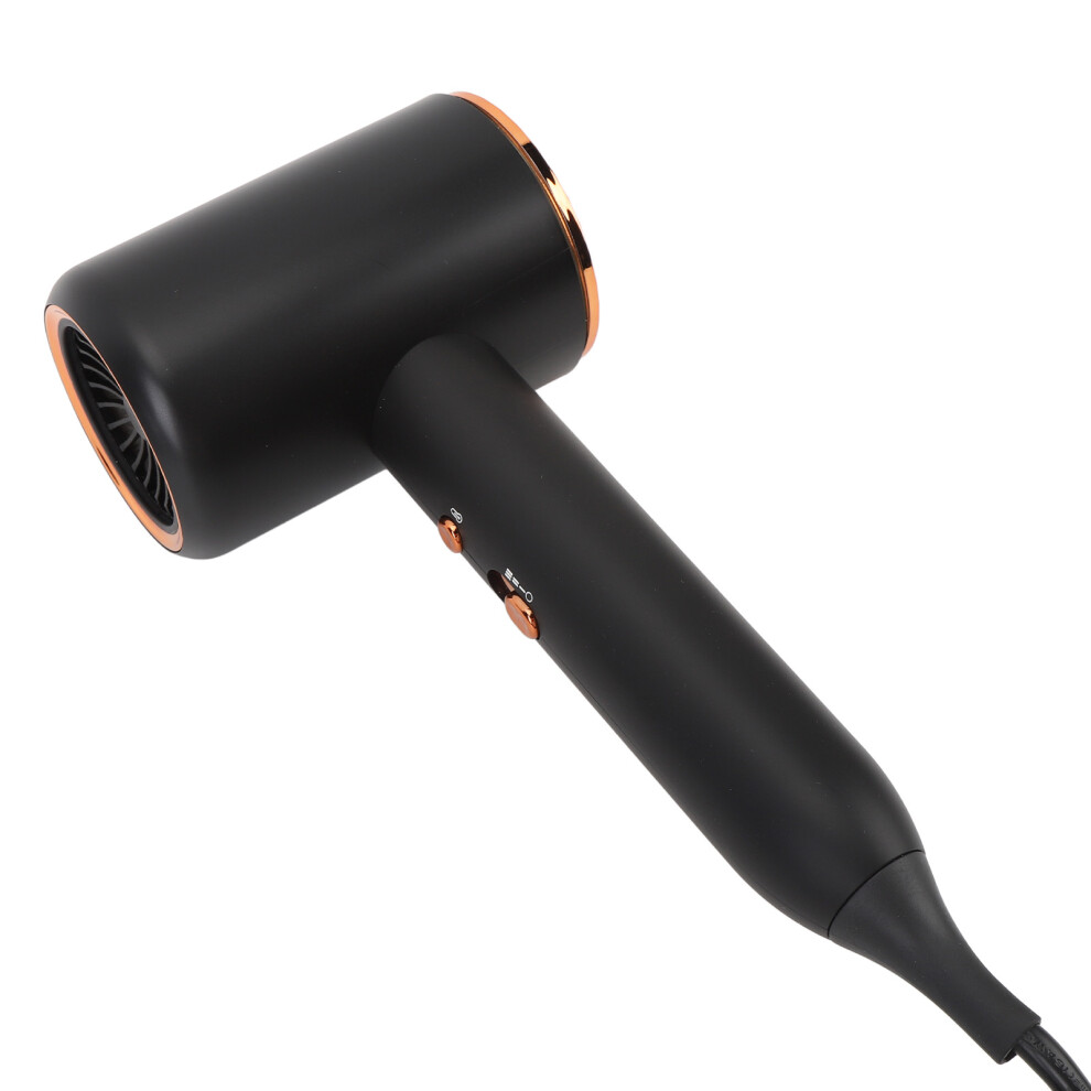 Black Ionic Hair Dryer 20000Rpm Quick Dry Low Noise