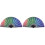2Pièces Éventail Pliable En Tissu Multi Couleurs Pour Danse 2