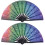 2Pièces Éventail Pliable En Tissu Multi Couleurs Pour Danse 5