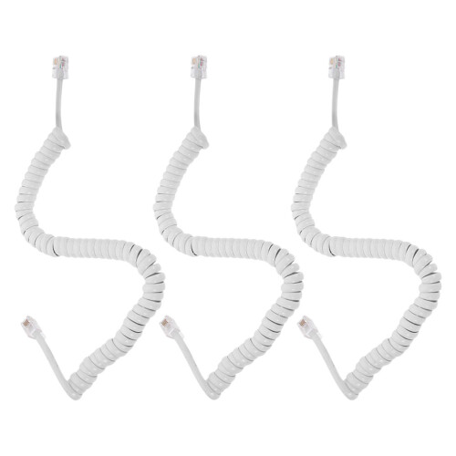 15Pièces Câble Téléphone Bobiné Durable ABS Pour Téléphone Fixe 1