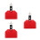 3Pièces Ensemble Temple Blocks Rouges Pour Percussion Enfantine 3