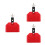 3Pièces Ensemble Temple Blocks Rouges Pour Percussion Enfantine 6