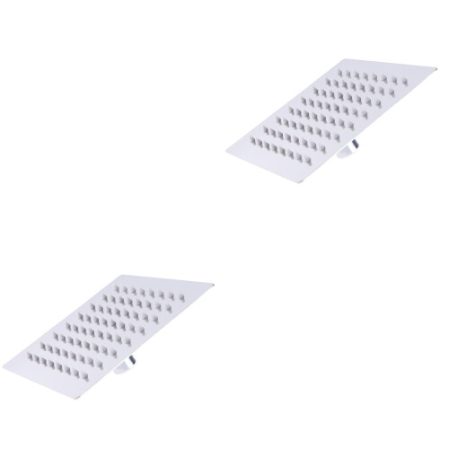 2Pcs Square Stainless Steel Shower Head Silver Rainfall for Showers 2