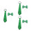 3Ensembles Nœuds Et Cravates Verts Pour Banquet 8