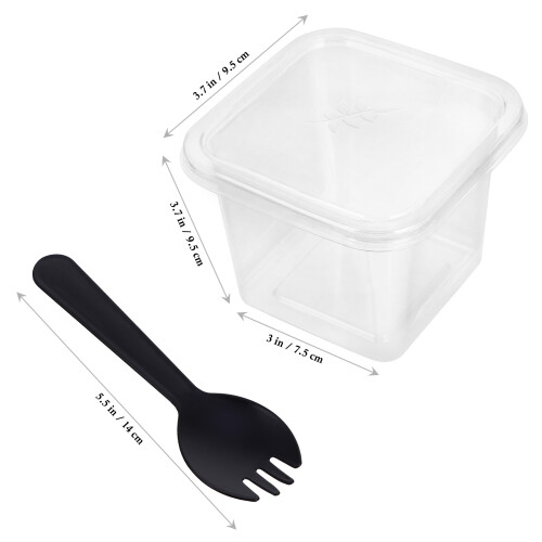 50Ensembles Coupes À Pudding Jetables Pet Solides Assortis 1