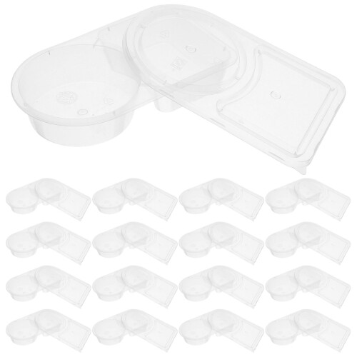 100Pcs Disposable Double Compartment Portion Cups Transparent PP 2