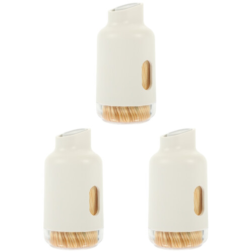 3Pcs Reusable Toothpick Holder Light Yellow Desktop Container for Home 2