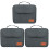 3Pcs Cable Organizer Bag Black Double-Layer Electronic Storage Case 2