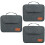 3Pcs Cable Organizer Bag Black Double-Layer Electronic Storage Case 6