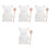 4Sets Bear Shaped Ceramic Honey Containers with Wood Dipper White Set 5