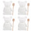 4Sets Bear Shaped Ceramic Honey Containers with Wood Dipper White Set 7