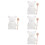 4Sets Bear Shaped Ceramic Honey Containers with Wood Dipper White Set 8