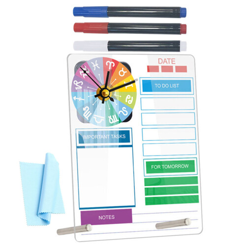 5Sets Compact Acrylic Dry Erase Board Kleurig Bureaublad Planner 2