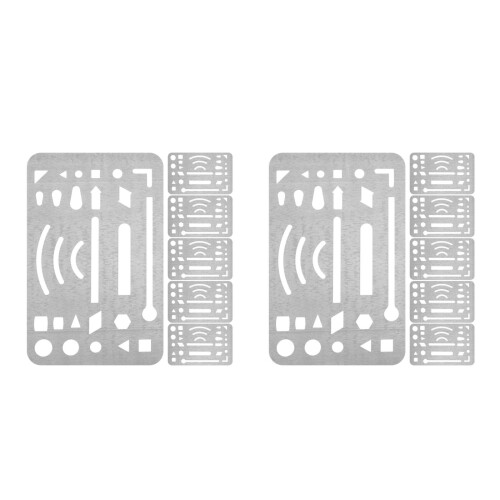 12Pcs Stainless Steel Drawing Eraser Shield Template for Technical Use 2