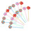 48Pcs Multicolor Cute Gel Roller Pens Candy Cane Shape for School Use 3