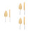 3Sets Golden Pearled Cake Server Serrated Stainless Steel Kitchen Tool 10