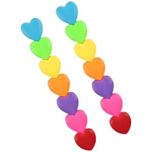 10Pcs Assorted Heart Highlighter Markers Plastic for Students 1