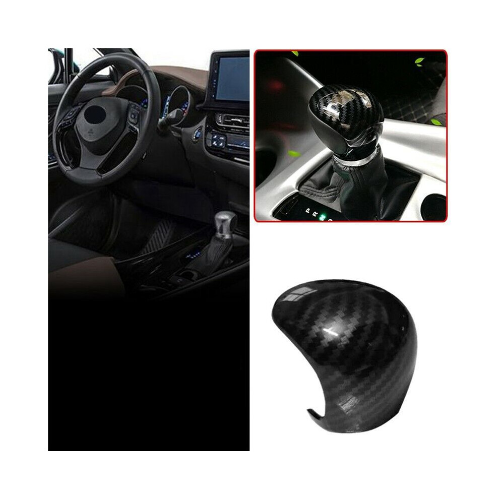 2X For Chr C-Hr 16-19 Carbon Fiber Shift Knobs Shift Lever Gear Shift Decorate Cover Trim 6034107176164