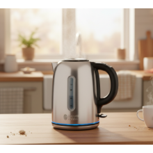 Russell Hobbs 20460 Quiet Boil Kettle, Brushed Stainless Steel, 3000W, 1.7 Litres [Energy Class A]