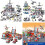 (Fire )Police et pompiers assemblant bloc de construction jouets pour cadeau enfants 7