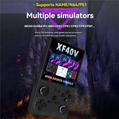 XF40V Retro Handheld Game Console 4.0 Inch IPS Screen WiFi Retro Gaming Console Linux System 128G  Arcade White 2