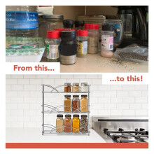 3-Layer Spice Storage Box, Expandable Spice Storage Box, Stackable Spice Rack, Wall-Mounted Iron Countertop Spice Rack