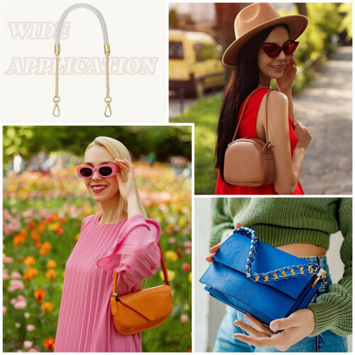 PU Leather Woven Chain Bag Strap, Women'S Bag Replacement Strap, Bag Strap, Handle, Handle, Metal Chain Bag Accessories