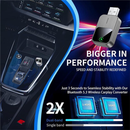 Wireless CarPlay Adapter Built-in Wired CarPlay to Car  Wireless Fast Stable Connection  USB&Reset Button 1