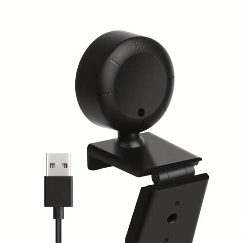 Webcam USB Full HD 1080p com Luz Circular, Foco Fixo, Rotação de 360, Conecte e Use para Streaming e Videochamadas 1