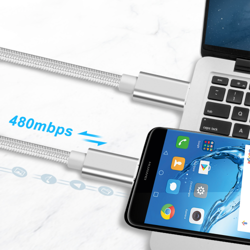 Ladekabel Typ C auf Typ C – PD60W, 480 Mbit/s  2 m 2