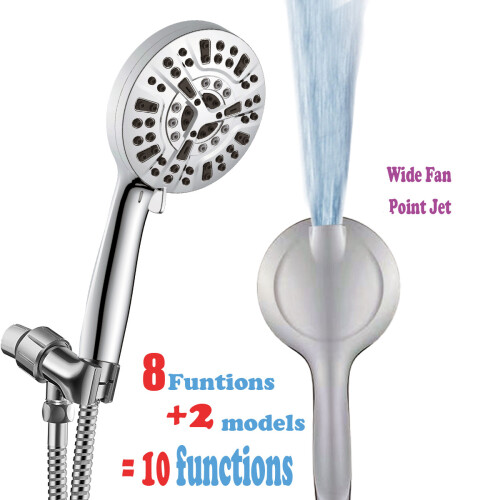 Duschkopf mit 10 Funktionen und Spritzpistole Silver 2