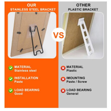 6 Pcs Picture Frame Bracket, Picture Frame Easel Bracket, with Self-Adhesive for 5.9 to 10.2 Inch Picture Frame Easel