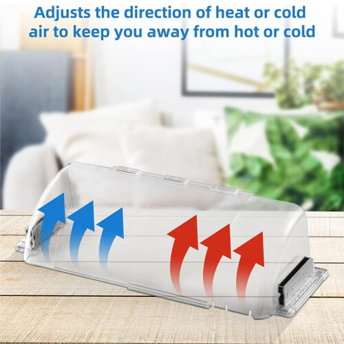 2-Pack Adjustable Air Vent Deflector, Transparent, 9"-15", for Ceiling, Floor & Sidewall Vents 2