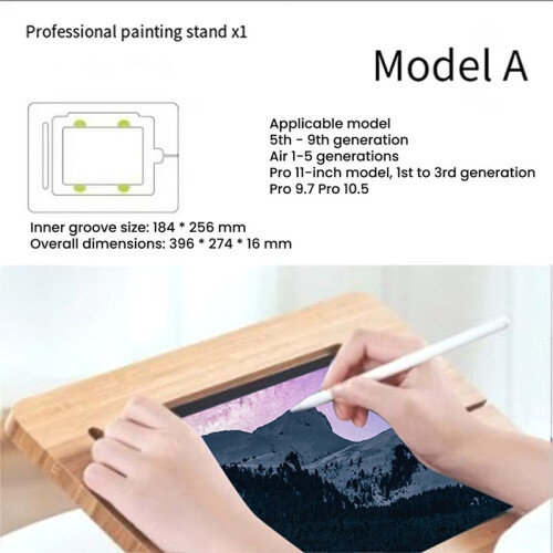 Suporte de Bambu Ajustável com Design Dobrável Multiângulo para Desenho, Compatível com Materiais de Escritório de Mesa de 11 e 12,9 Polegadas A 1
