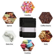 400Pcs Smell Proof Mylar Bags, Resealable Food Storage Bags with Clear Window, Foil Pouch Stand- Bags for Food Storage