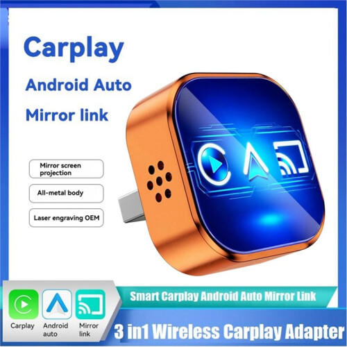 Wireless Carplay Adapter 3 In1  Mirror Link for Android USB Dongle Android Auto Carplay Wired Carplay to Wireless 1