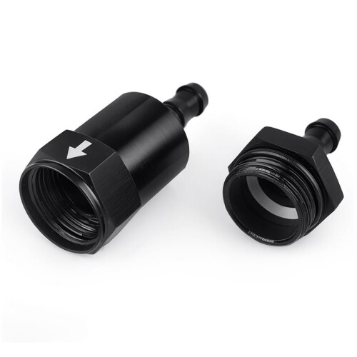 3/8" Billet Inline Fuel Filter 30  Anodized Aluminum Black 2PCS 2