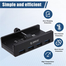 ORICO USB 3.0 HUB 5Gbps Clip Expansion HUB Splitter 1 to 4 Multiple Extend Dock for Desktop PC A