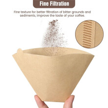 Coffee Filters, Unbleached Cone Filters 8-12 Cup, 200 Count Disposable Natural Paper Filters Cone Filters