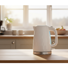 Russell Hobbs Honeycomb Cordless Jug Kettle 1.7L, 3000 W, White - Fast Boil, Perfect Pour, Boil Dry Protection 26050