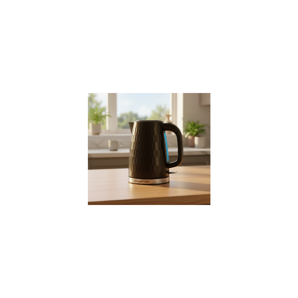 Russell Hobbs Honeycomb Electric 1.7L Cordless Kettle Fast Boil 3kw Black - Image 4