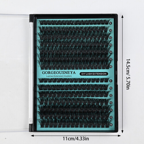 (80P 100P) False Eyelashes 9-16mm C D Curl Black Band 1