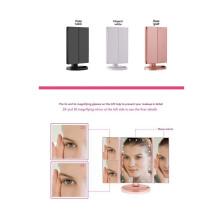 Make-Upspiegel met Verlichting, 2x, 3x en 10x Vergroting, Aanraakbediening, Drievoudige Spiegel, Dubbele Stroomvoorziening B