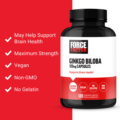 Force Factor, Ginkgo Biloba, 120 mg, 120 Vegetable Capsules 2