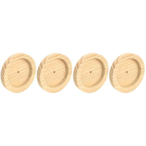 4Stk Hamster Futterhalter Holz Khaki Rund Futterspender Robust 2