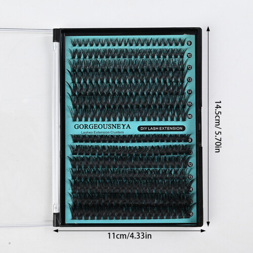 (60P 80P) False Eyelashes 9-16mm C D Curl Black Band 2