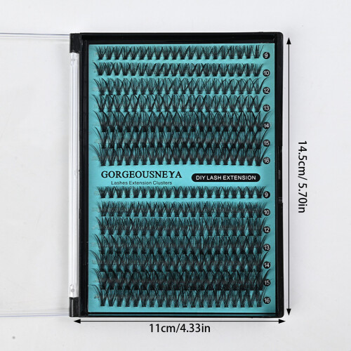 (40P 50P) False Eyelashes 9-16mm C D Curl Black Band 2