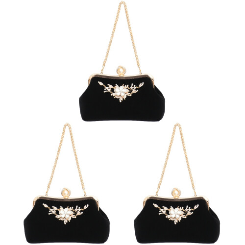 3Stk Damen Abendtasche Clutch Plüsch Mit , Elegant 2
