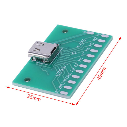 Diy 24Pin Usb-C Usb 3.1 Type C Female Socket Connector Smt Type With Pc Board 1