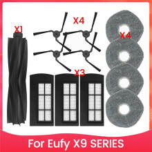16 Piezas para Accesorios de Aspiradora Robot para X9 SERIES, Paño de Fregona Lavable, Filtros, Rodillo, Cepillo Lateral, Piezas Reemplazables